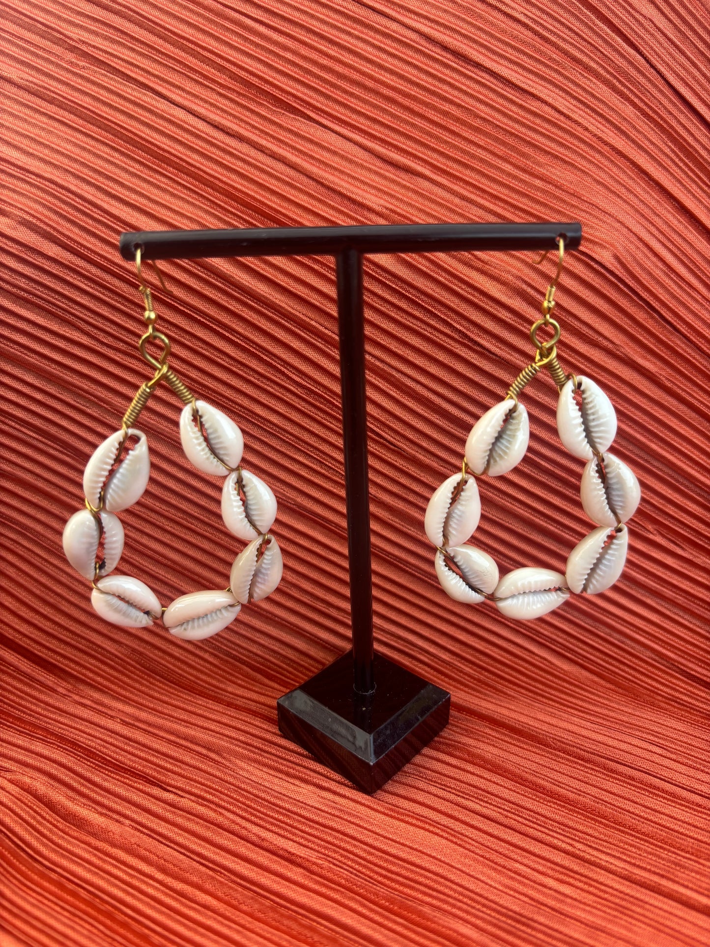 Coastal Queen Cowrie Hoops