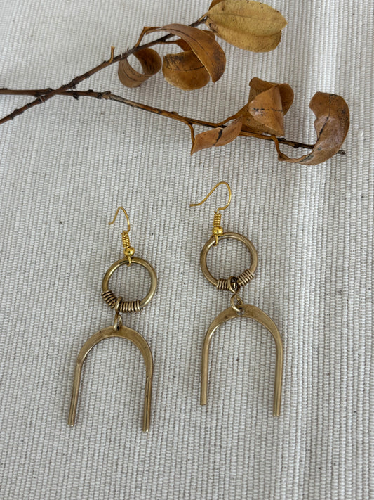 Upinde Brass Earrings-Small