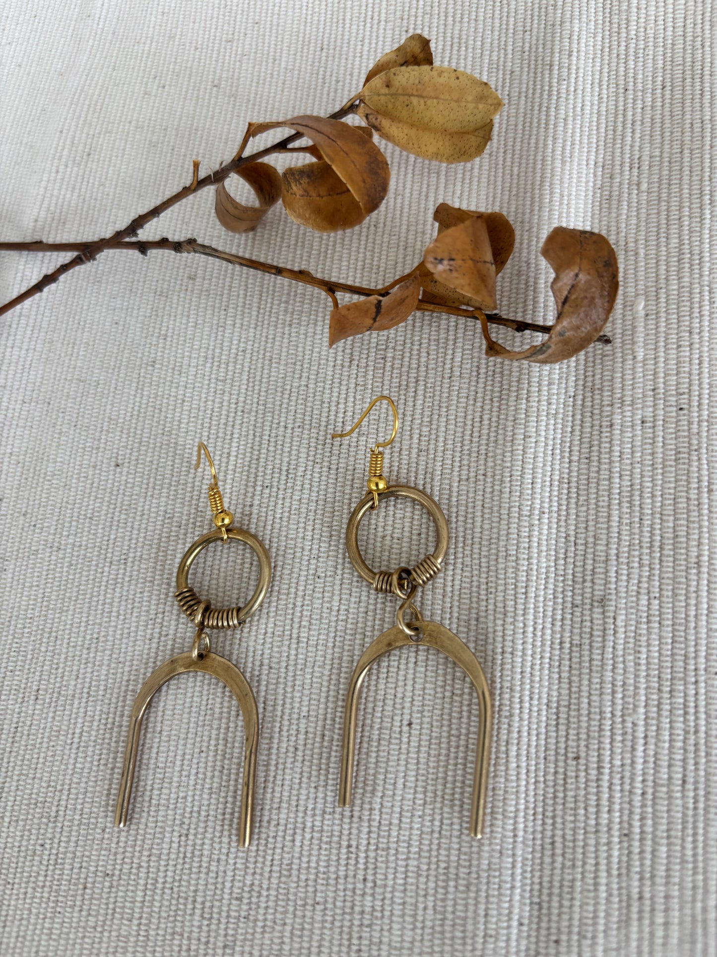 Upinde Brass Earrings-Small
