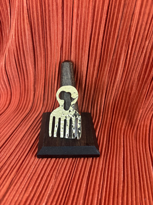 Hammered Brass Comb Ring