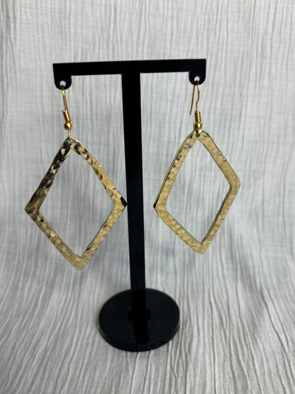 Refined Edge Brass Earrings