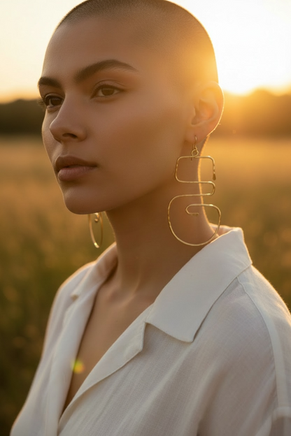 Njia Spiral Statement Earrings