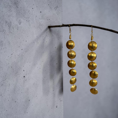 Circulo Brass Drop Earrings