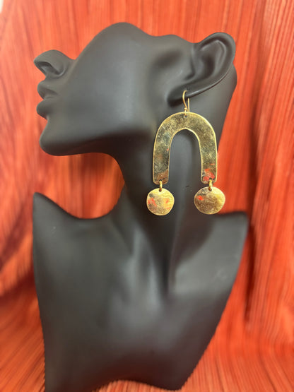 Golden Horizon Brass Earrings
