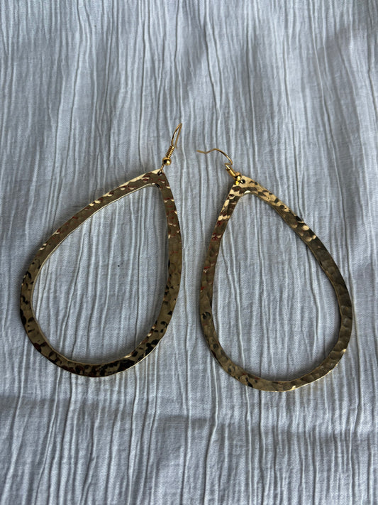 Endless Oval Brass Earrings