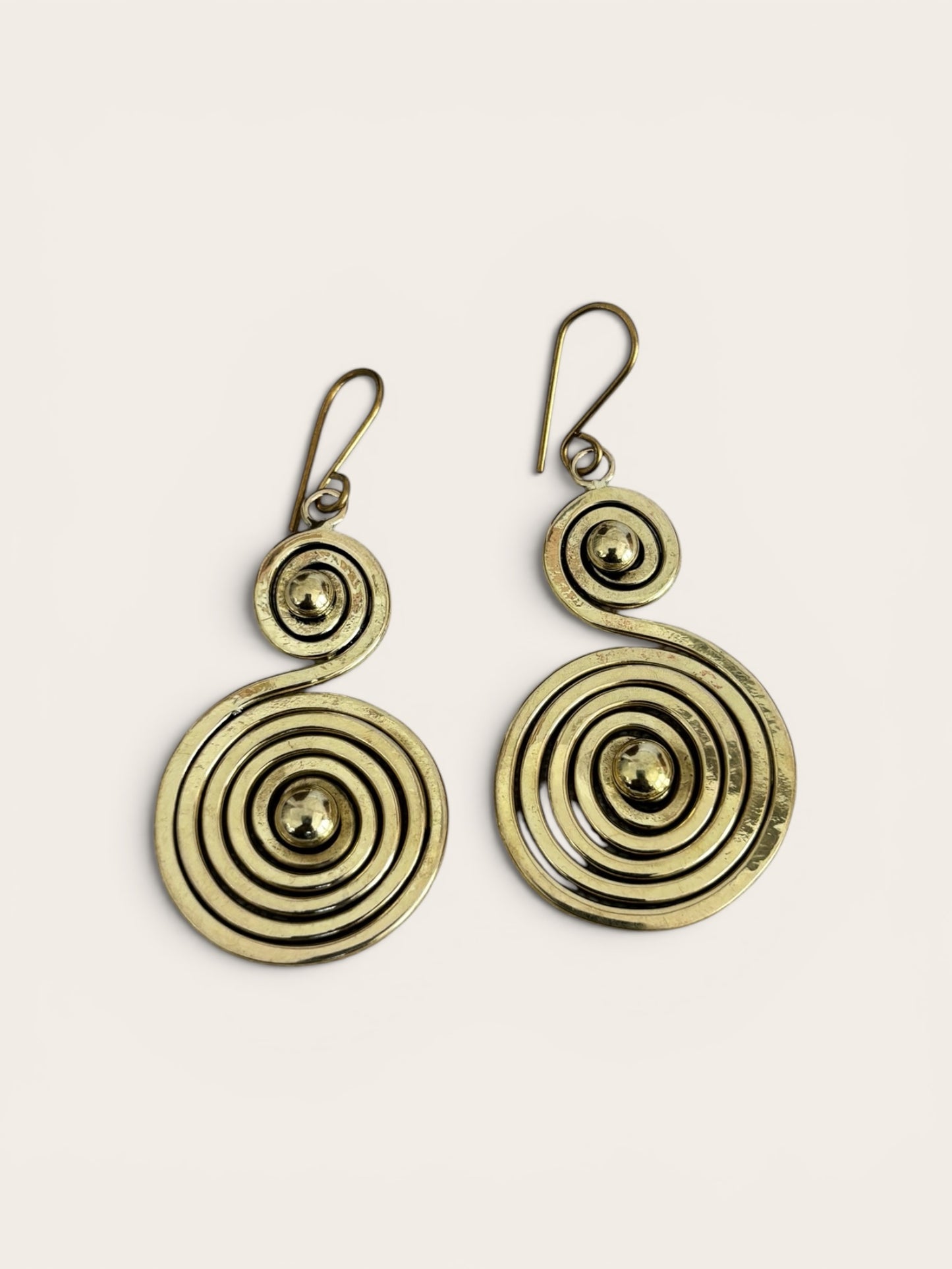 Mduara Spiral Brass Earrings