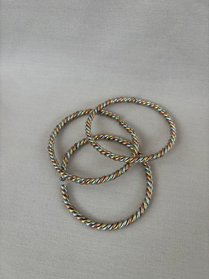 Copper, Brass & Aluminum Coiled Bracelet