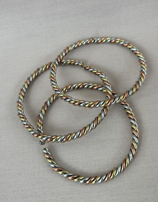 Copper, Brass & Aluminum Coiled Bracelet