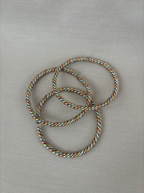 Copper, Brass & Aluminum Coiled Bracelet
