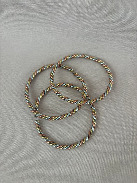 Copper, Brass & Aluminum Coiled Bracelet
