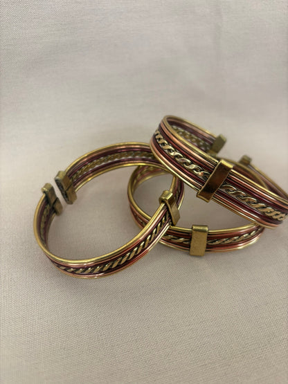 Thick Copper & Brass Adjustable Bracelet