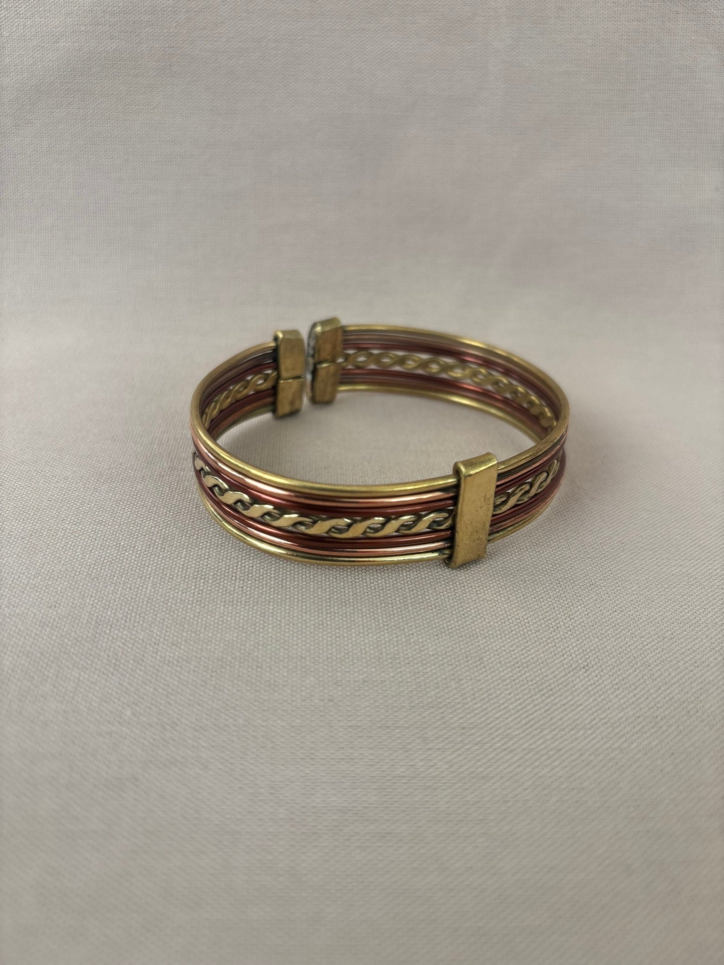 Thick Copper & Brass Adjustable Bracelet