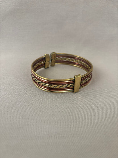 Thick Copper & Brass Adjustable Bracelet