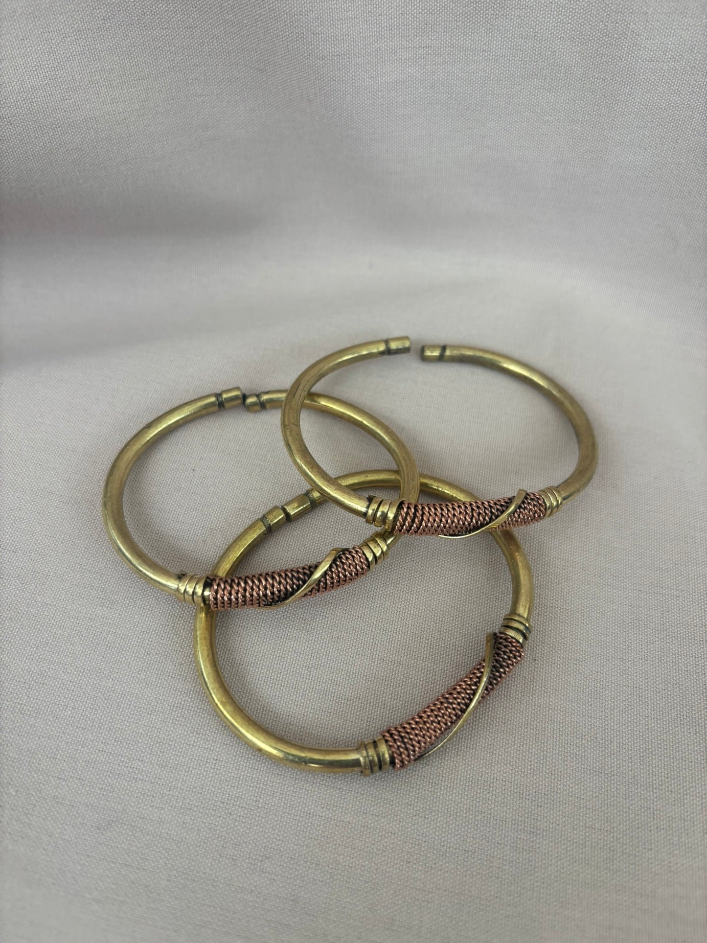Asili Coil Brass Bracelet with Copper Accent