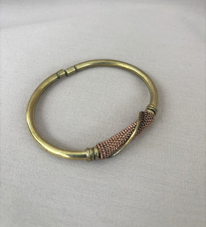 Asili Coil Brass Bracelet with Copper Accent