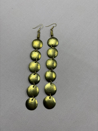 Circulo Brass Drop Earrings