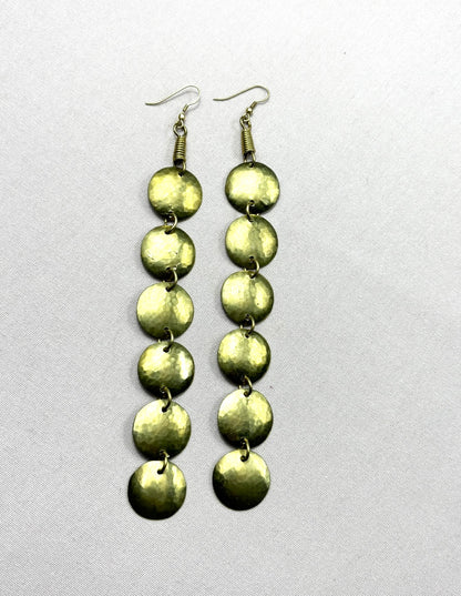 Circulo Brass Drop Earrings