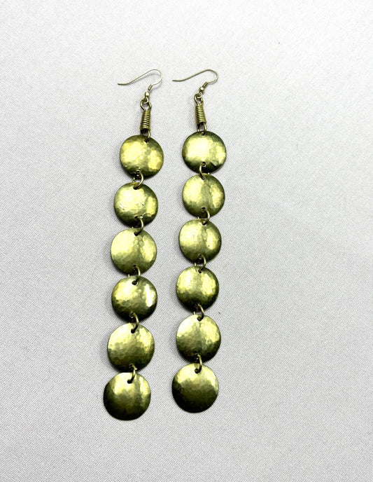 Circulo Brass Drop Earrings