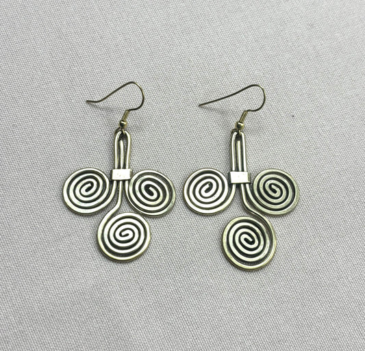 Golden Spiral Brass Earrings