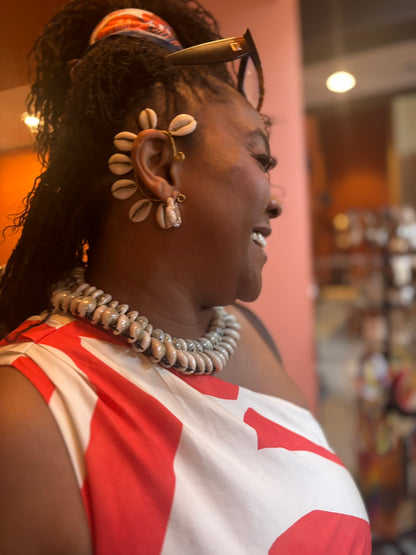 Cowrie Shell Brass Ear Cuff – Lobe Hugger