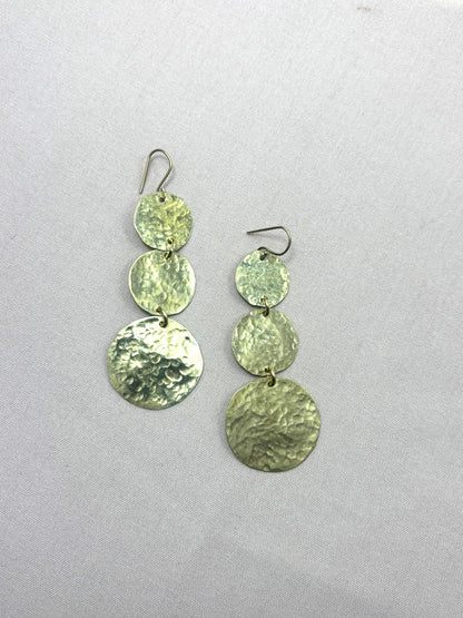 Circular Drop Brass Earrings