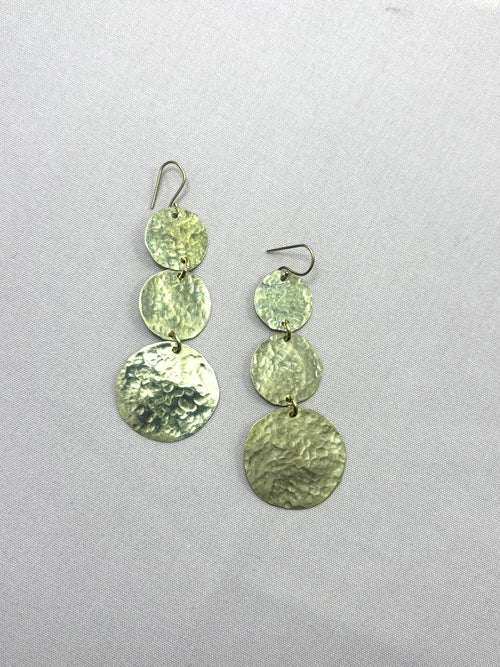 Circular Drop Brass Earrings