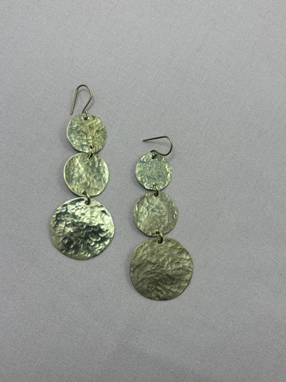 Circular Drop Brass Earrings