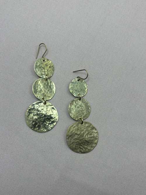 Circular Drop Brass Earrings