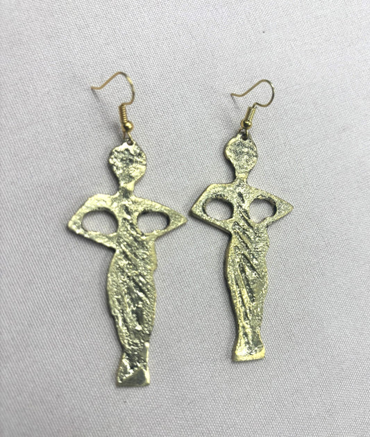 She Who Rises Brass Earrings