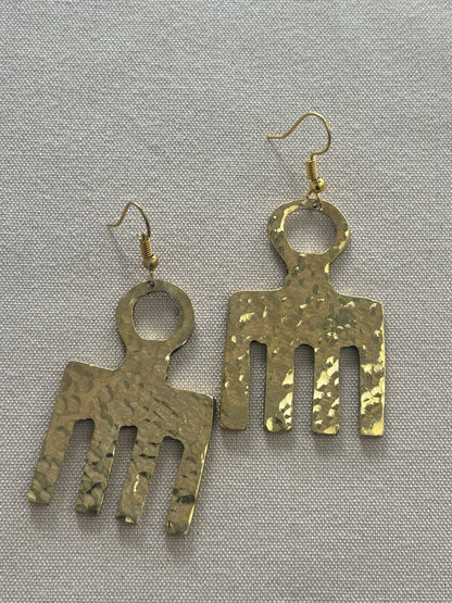 Brass Comb Earrings