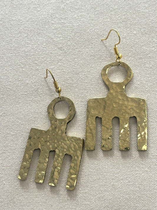 Brass Comb Earrings
