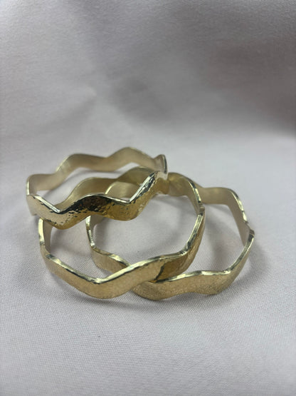 Wavy Unisex Brass Bracelet