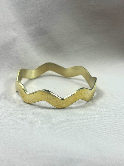 Wavy Unisex Brass Bracelet