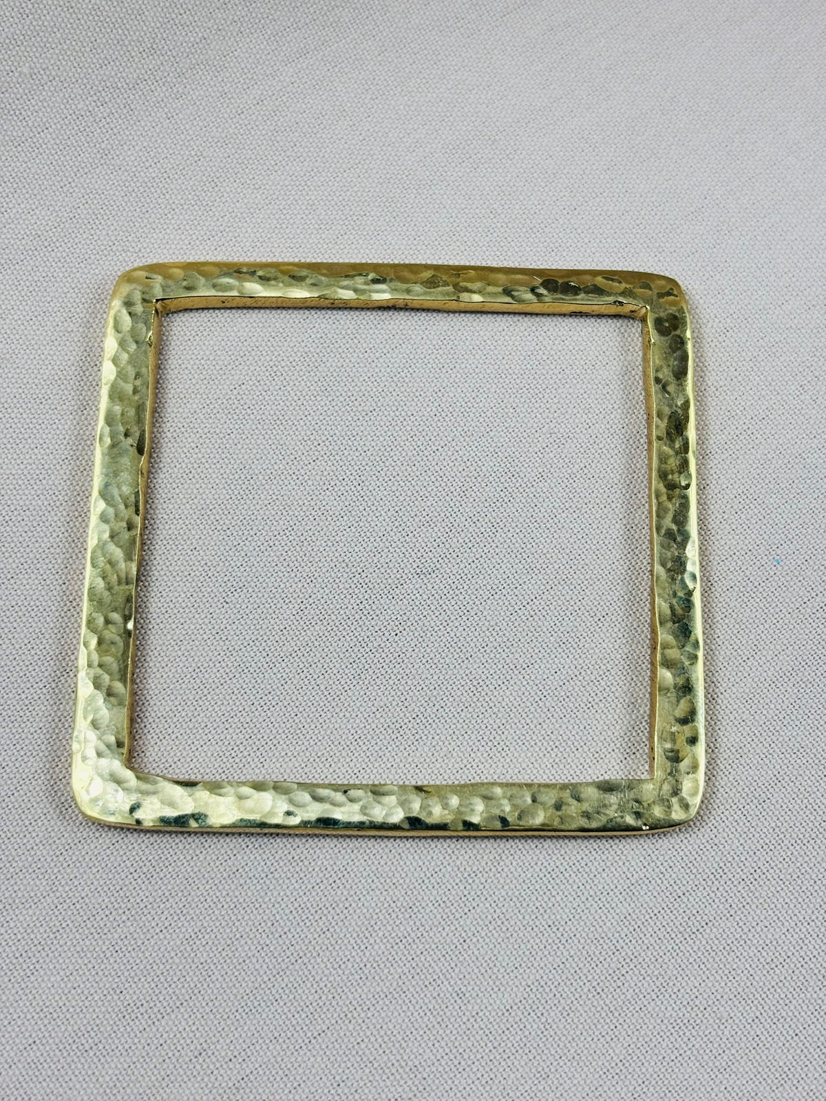 Square-Shaped Hammered Brass Bracelet