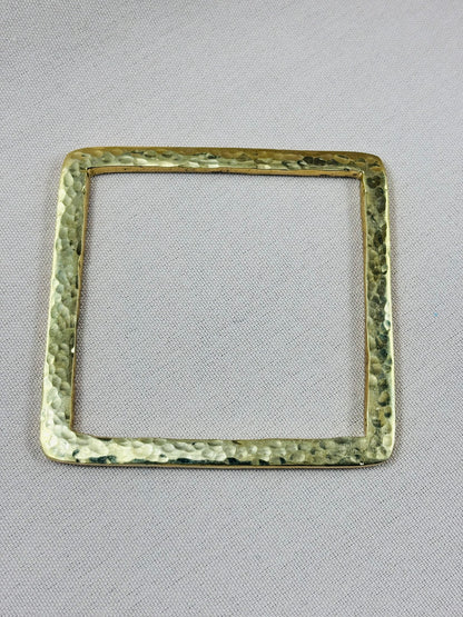 Square-Shaped Hammered Brass Bracelet