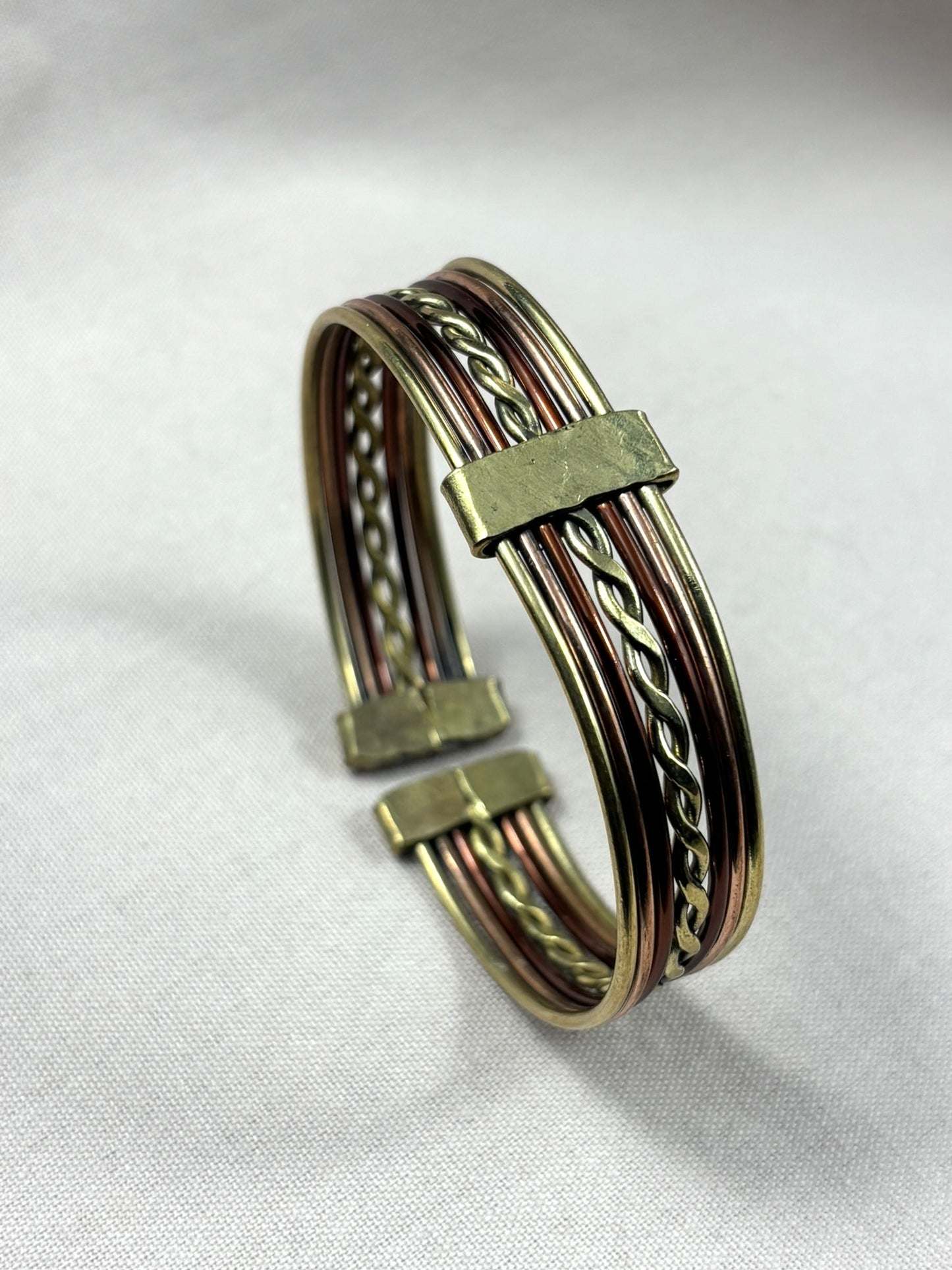 Thick Copper & Brass Adjustable Unisex Bracelet