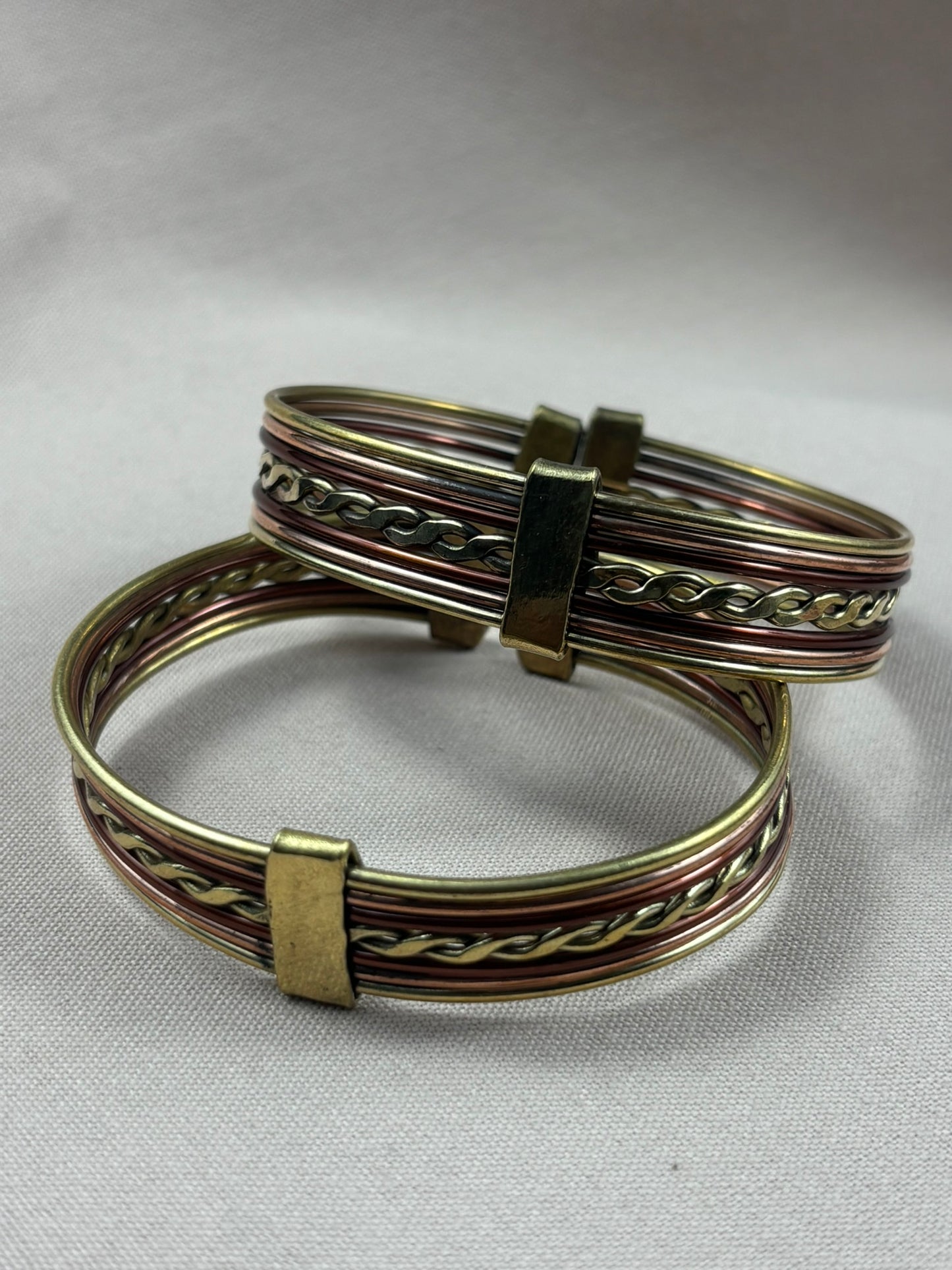 Thick Copper & Brass Adjustable Unisex Bracelet