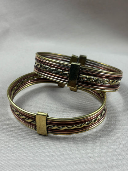 Thick Copper & Brass Adjustable Unisex Bracelet