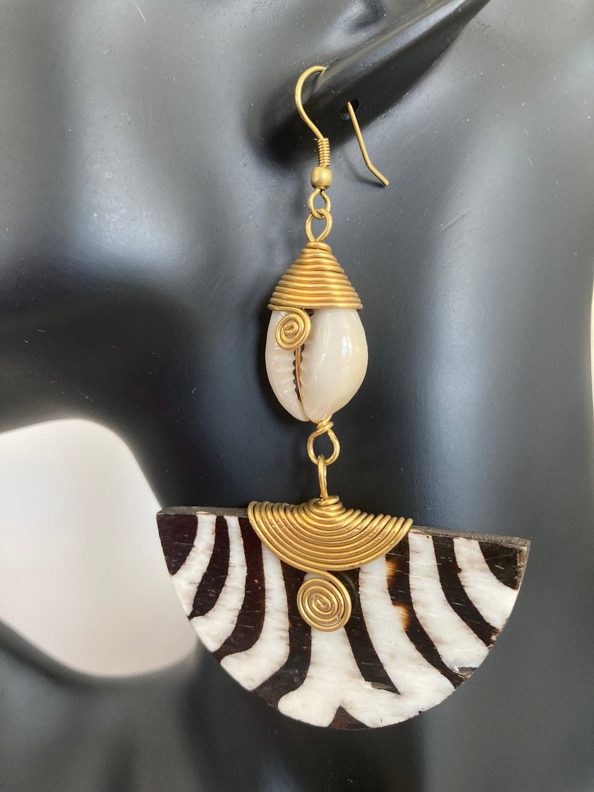 Serene Spiral Zebra Earrings