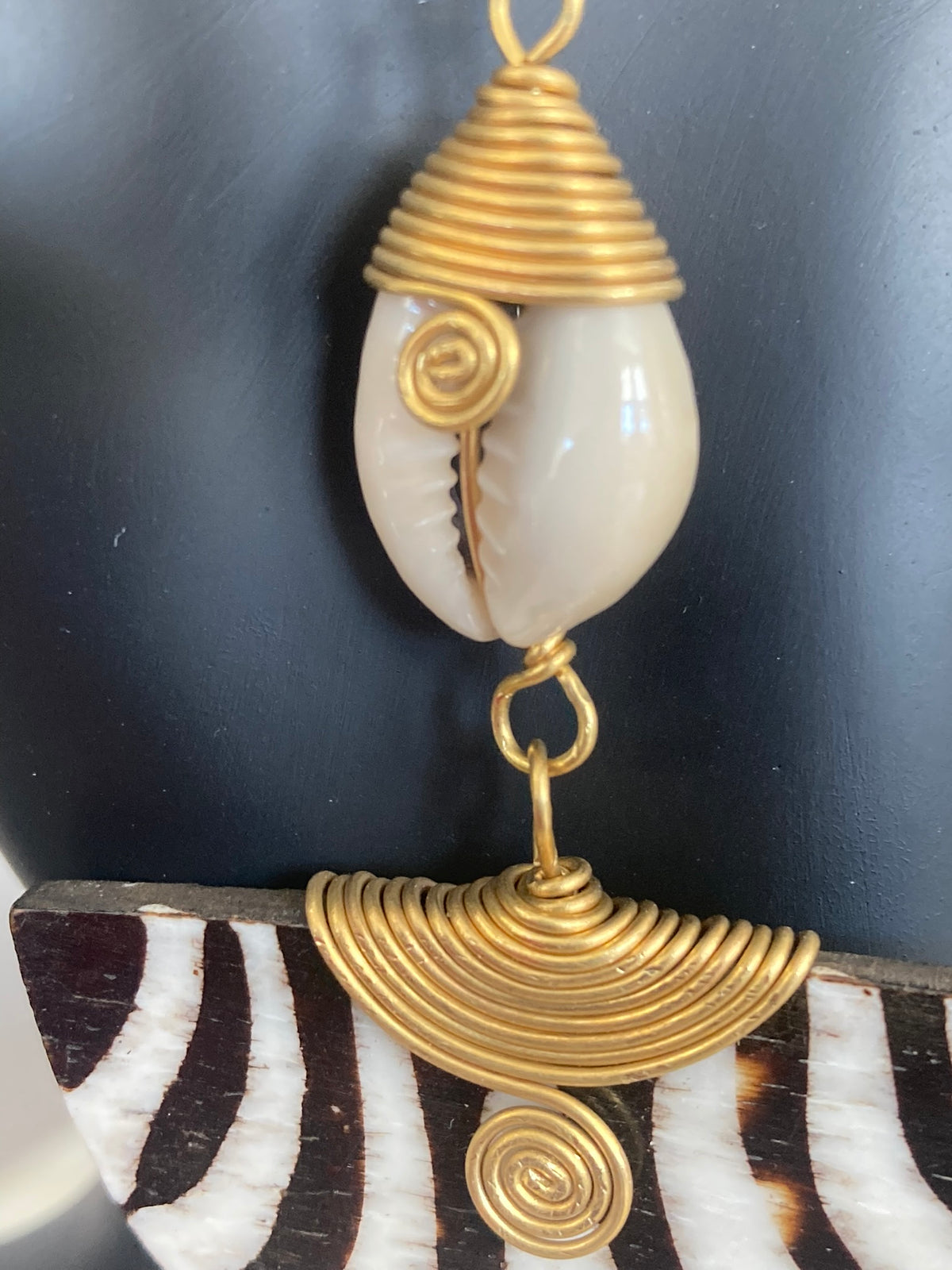 Serene Spiral Zebra Earrings