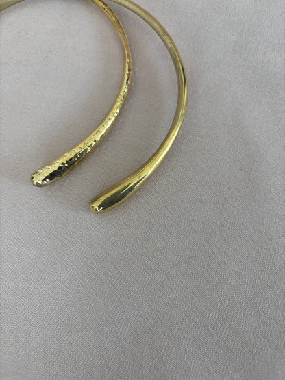 Classic Hammered Gold Choker Necklace