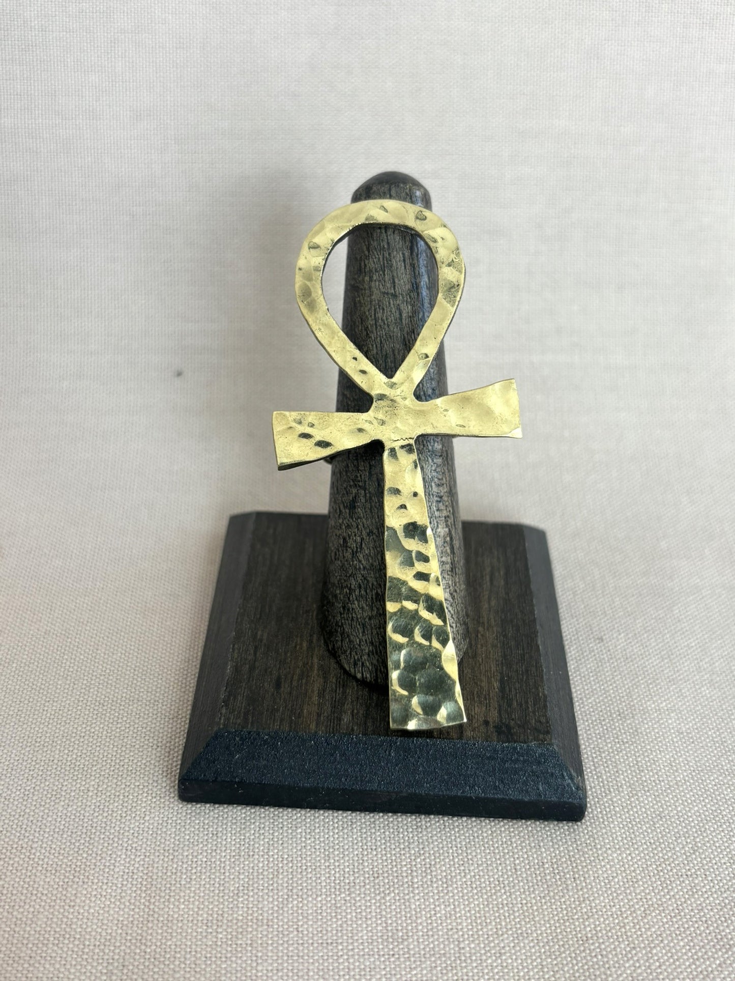 Large Hammered Ankh Ring