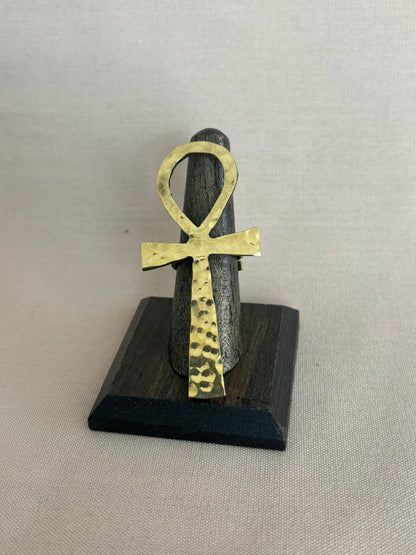 Large Hammered Ankh Ring