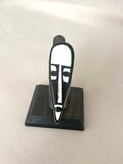 Bone Mask Statement Vertical Ring