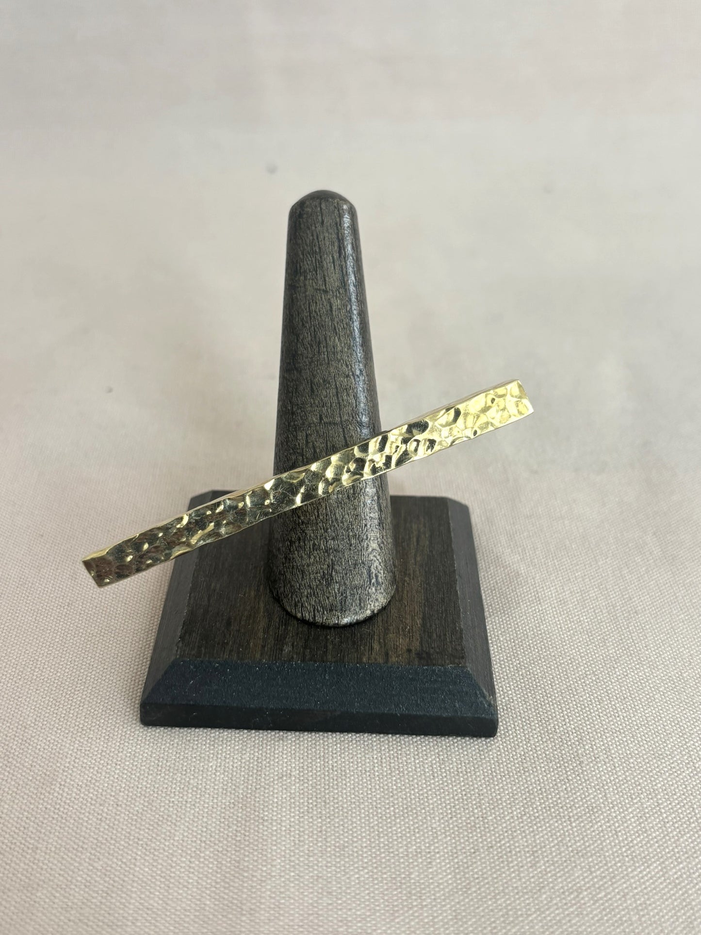 Hammered Brass Bar Ring