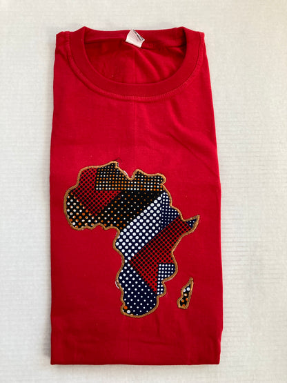 Red Unisex African Print T-shirt