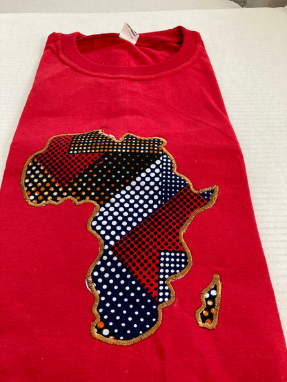 Red Unisex African Print T-shirt