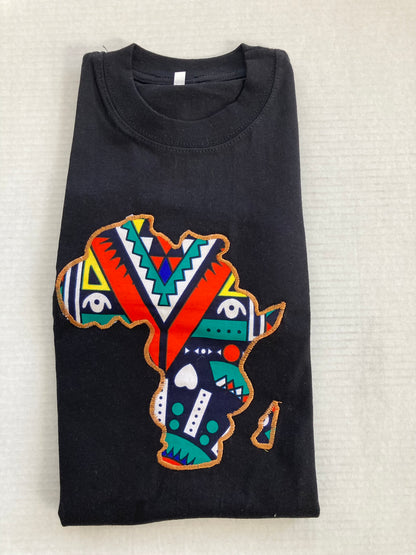 Black Unisex African Print T-shirt