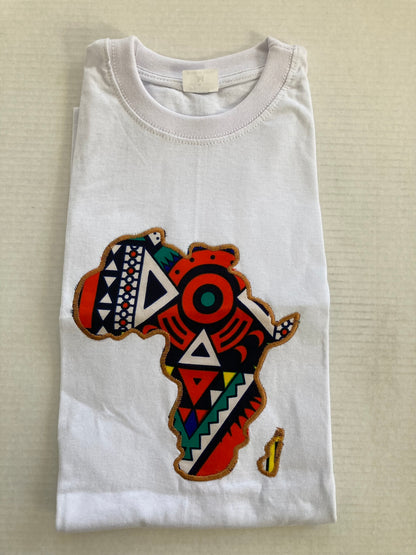 White Unisex African Print T-shirt