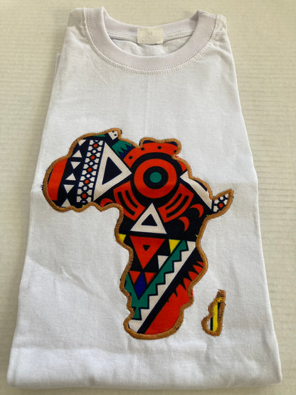 White Unisex African Print T-shirt